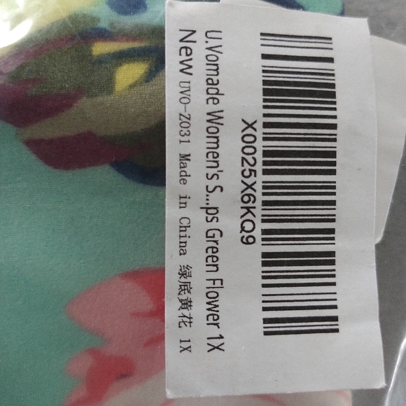 Amazon U.Vomade Green Floral Shirt Sleeve Tunic Top 1X - Picture 3 of 14